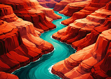 Grand Canyon River Landscape