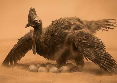 Oviraptor Protecting Eggs