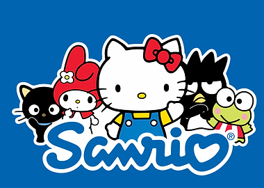 Sanrio characters on blue background