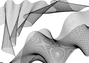 Abstract Black and White Wavy Lines