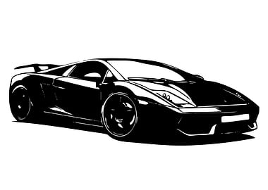 Black sports car silhouette