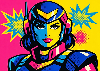 Pop Art Superheroine Portrait