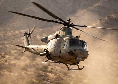 Military Helicopter in Flight