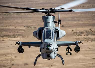 Attack Helicopter in Flight