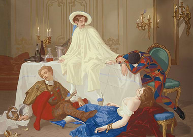 Carnival Revelers After a Night of Merriment