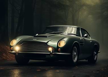 Classic Aston Martin in Forest