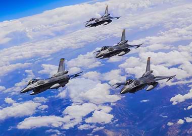 F-16 Fighter Jets in Formation