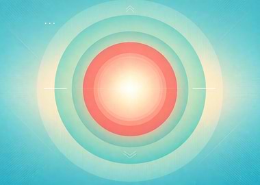 Abstract Concentric Circles with Light Burst