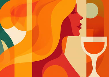 Tropical happy hour with woman and cocktail