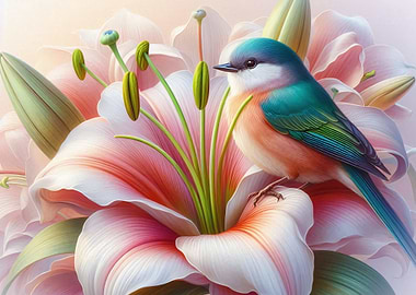 Bird on a Lily