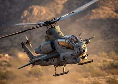 AH-1Z Viper Helicopter in Flight