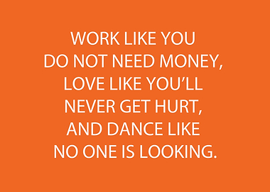 Inspirational Quote on Orange Background
