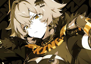 Anime character with golden KING necklace