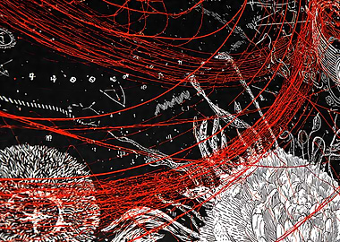 Abstract Black and Red Art