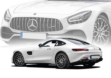 White Mercedes Benz AMG GT 2020