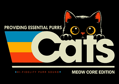 Retro Cat 'Cats' Logo