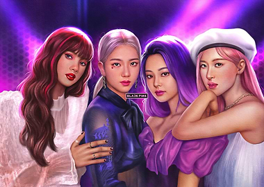 BLACKPINK members in digital art