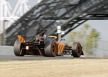Formula E Race Car in Motion