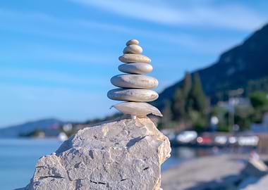 Bokeh Stacked Stones