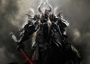 Final Fantasy Dark Warrior with Glowing Sword