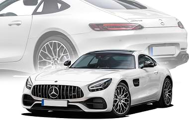 White Mercedes Benz AMG GT 2020