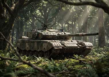 Tank in a Forest