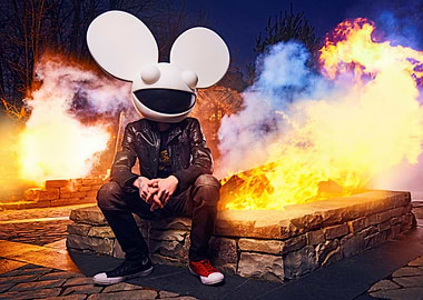 Deadmau5 Sits by a Bonfire