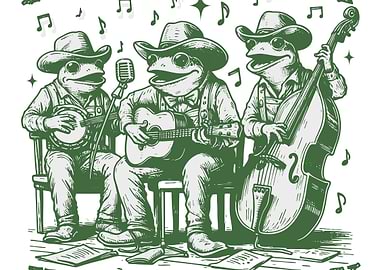 Frogs Playing Music