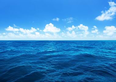 Vast Ocean Under a Blue Sky