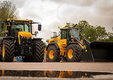 Yellow JCB Tractors and Loader