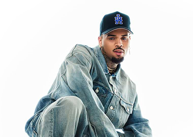 Chris Brown in Denim Outfit
