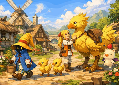 Final Fantasy Characters with Chocobos
