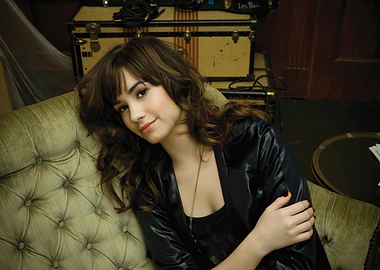 Demi Lovato Posing on a Couch