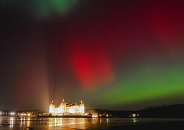 Aurora Borealis over the Castle of Moritzburg