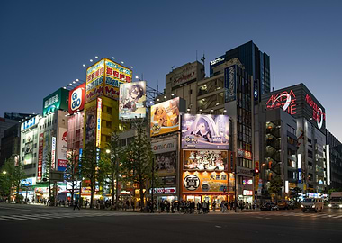 Akihabara Electric Town at Dusk