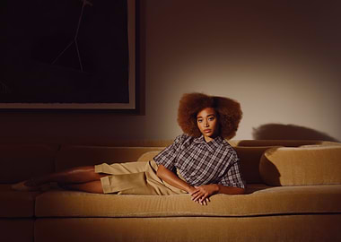 amandla stenberg on a couch