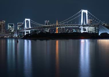 Tokyo Rainbow Bridge at Night