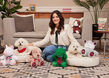 lucy hale with Dogs and Plush Toys