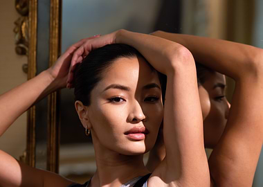 anna sawai Posing in Front of a Mirror