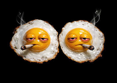 Two Fried Eggs Smoking Joints
