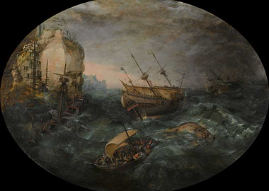 Shipwreck in a Stormy Sea