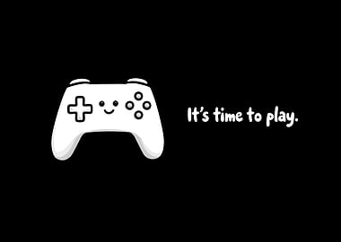 Cute Game Controller With Text It's Time to Play