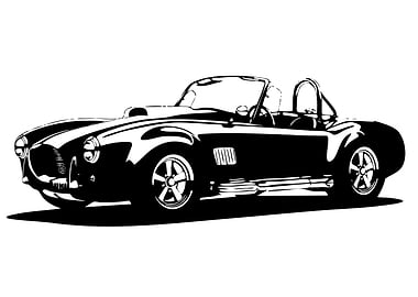 Black vintage convertible sports car
