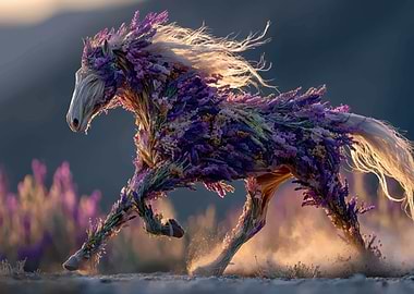 Horse Made of Flowers