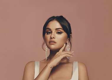 Selena Gomez with statement earrings