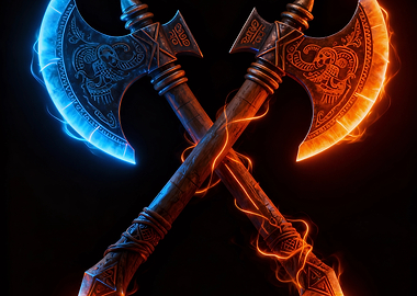 Elemental War Axes – Ice & Fire Power