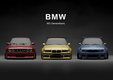 cool BMW M3 Generations poster