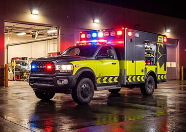 Ambulance Truck with Emergency Lights