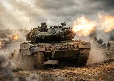 Tank Firing in Combat