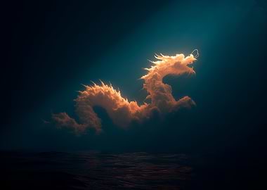 Cloud Dragon Over Ocean
